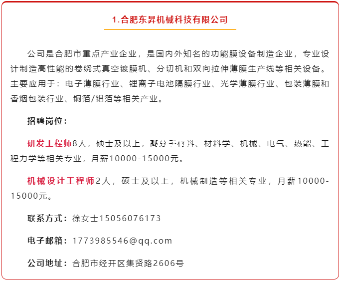 合肥最新招工信息全面匯總